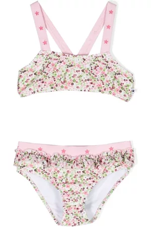 Molo Girls Bandeau Bikinis - Naila floral bikini - White