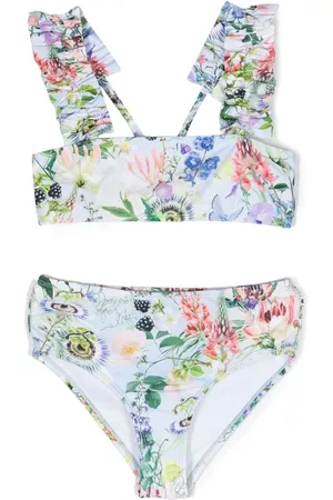 Molo Girls Bikini Sets - Nice floral-print bikini set - Blue