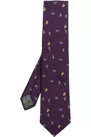 Paul Smith Men Bow Ties - Paisley-print silk tie - Purple