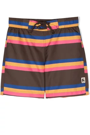 Mini Rodini Stripe-pattern swim shorts - Brown