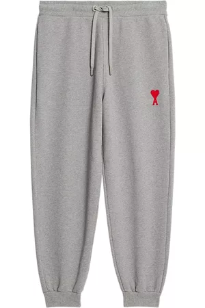 Ami Sweatpants - Embroidered-logo track pants - Grey