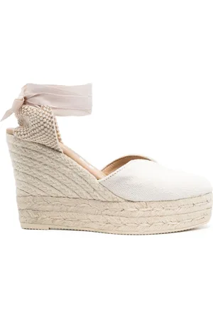 MANEBI Heart-shaped 110mm wedge espadrilles