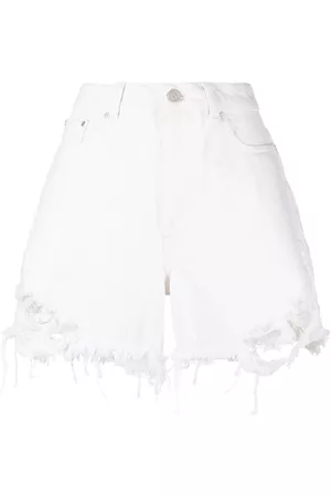 Stella McCartney Women Shorts - Distressed denim shorts - White