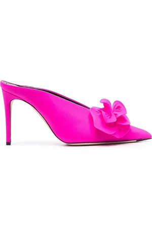 Victoria Beckham Women Mules - Floral-applique detail 100mm mules - Pink