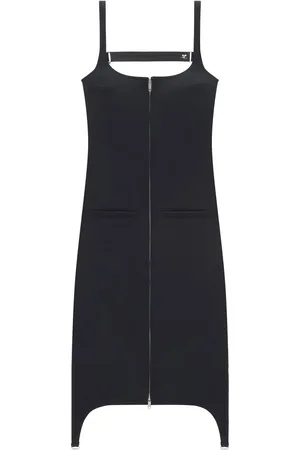 Courrèges Strap bretelles twill long-dress