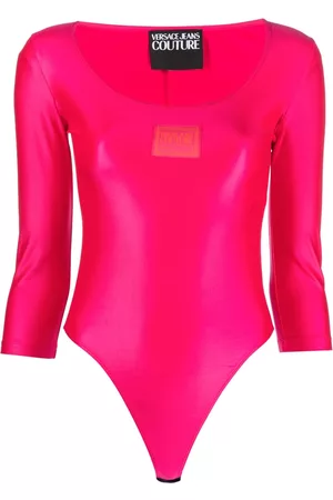 VERSACE Logo-patch bodysuit - Pink