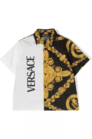 VERSACE Shirts - Barocco-print cotton shirt - White