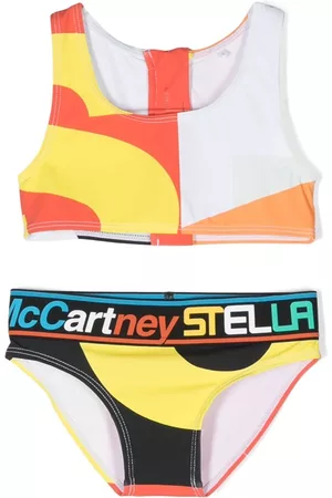 Stella McCartney Girls Bikini Sets - Graphic-print zipped bikini set - White