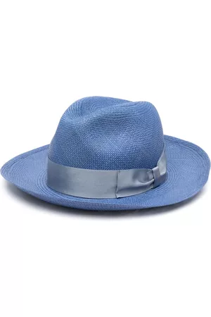 Borsalino Bow-detail trilby hat - Blue