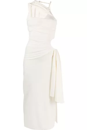 Jacquemus Abanada draped asymmetric dress - White