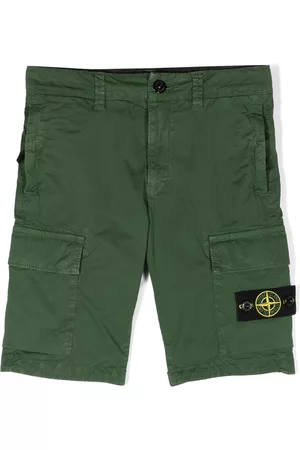 Stone Island Compass logo-patch shorts - Green