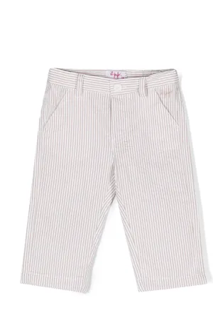 Il gufo Striped embroidered-logo trousers