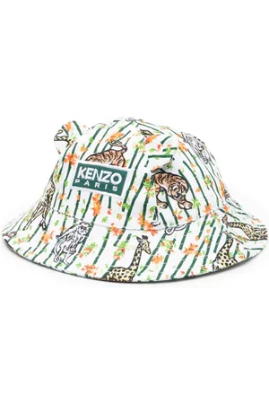 Kenzo Animal-print bucket hat - White