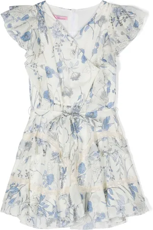 MISS BLUMARINE Floral-print flared dress