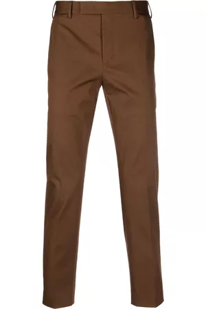 PT Torino Men Chinos - Slim-cut tailored trousers - Brown