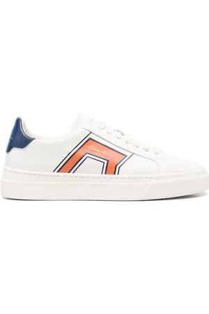 santoni Lace-up low-top leather sneakers