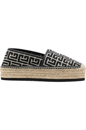 Balmain Monogram-jacquard platform espadrilles