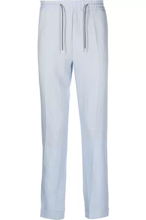 Paul Smith Men Skinny Pants - Drawstring-waistband slim-cut trousers - Blue