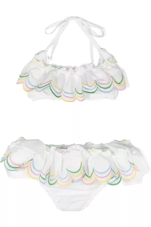 Piccola Ludo Girls Bikini Sets - Embroidered-print bikini set - White