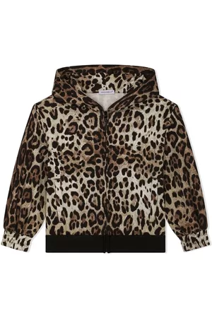 Dolce & Gabbana Girls Bomber Jackets - Leopard-print jacket - Brown