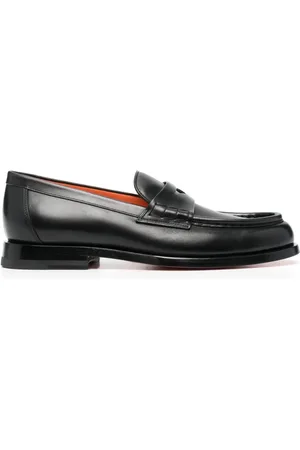 santoni Flat leather loafers