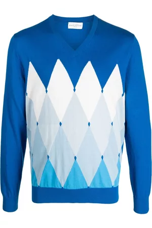 BALLANTYNE Argyle-pattern knit jumper - Blue