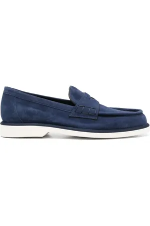 santoni Almond leather loafers