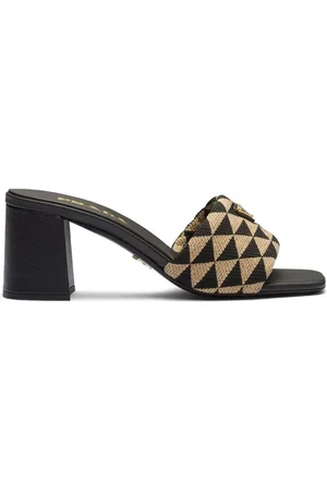 Prada Logo-plaque slip-on sandals