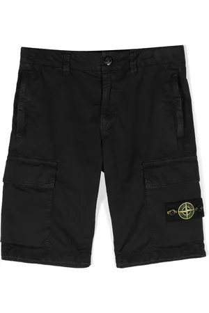 Stone Island Side logo-patch cargo shorts - Black