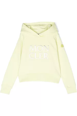 Moncler Embroidered-logo cotton hoodie - Green