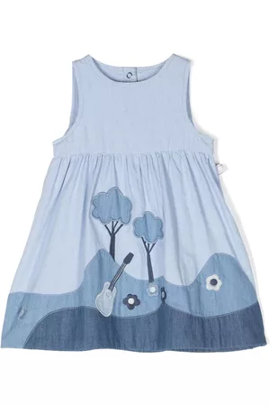 Stella McCartney Printed Dresses - Illustration-print tonal dress - Blue