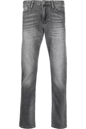 Emporio Armani Men Slim Jeans - Slim-cut faded jeans - Black