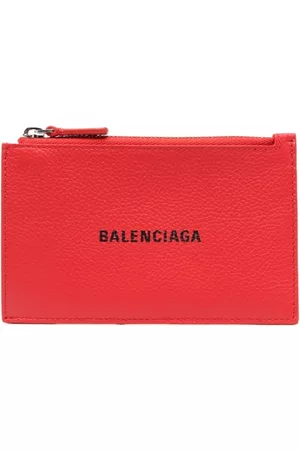 Balenciaga Logo-print leather wallet - Red
