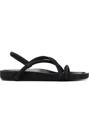 Isabel Marant Men Leather Sandals - Open-toe flat leather sandals - Black