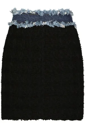 Dolce & Gabbana Denim tweed miniskirt