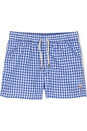 Ralph Lauren Boys Swim Shorts - Polo Pony drawstring swim shorts - Blue