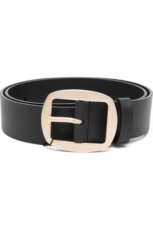 Dolce & Gabbana Men Belts - Logo-engraved-buckle leather belt - Black