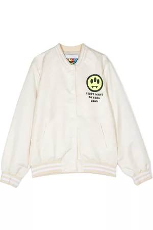 BARROW Girls Bomber Jackets - Emoji-print bomber jacket - Neutrals