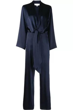 Michelle Mason Tie-front kimono jumpsuit - Blue
