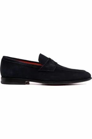 santoni Suede penny loafers