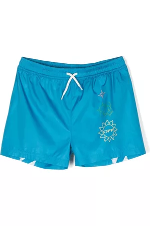OFF-WHITE Elements drawstring swim shorts - Blue