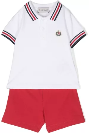 Moncler Sets - Logo-patch polo and shorts set - White