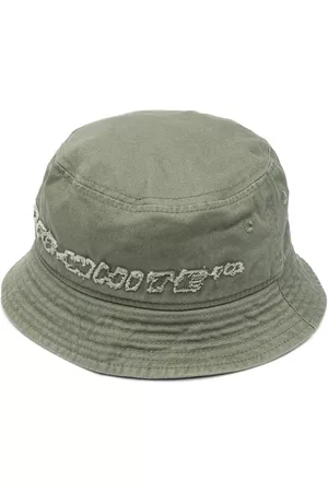 OFF-WHITE Embroidered logo bucket hat - Green