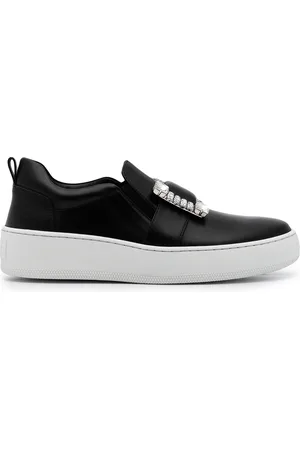 Sergio Rossi Crystal-embellished slip-on sneakers