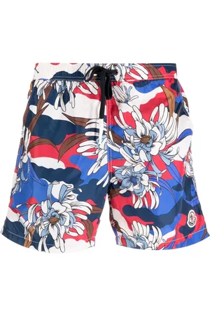 Moncler Graphic-print swim shorts - Blue