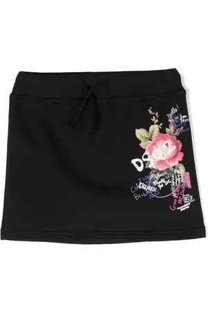 Dsquared2 Graphic-print cotton skirt - Black