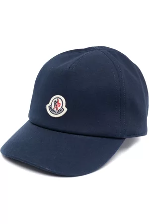 Moncler Logo-patch cotton cap - Blue