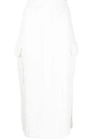 SUNNEI Embossed logo-print midi skirt