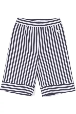 MONNALISA Stripe-pattern wide leg trousers - White