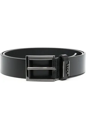 HUGO BOSS Logo-plaque leather belt